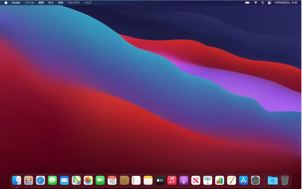 Macのデスクトップ画面